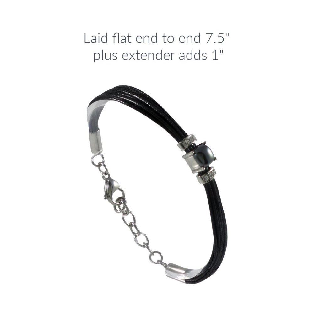 Stainless Steel Bracelet Hematite & Clear Crystals - Picture 2 of 5
